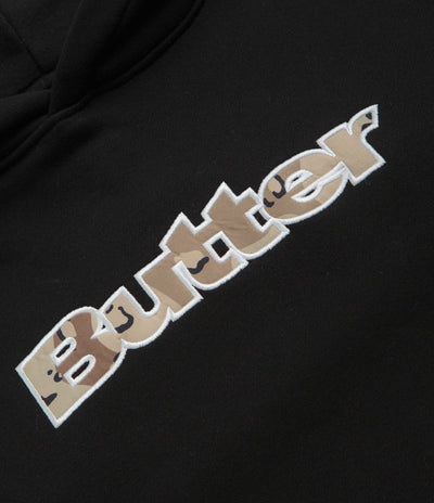 Butter Goods Logo Camo Applique Hoodie - Black