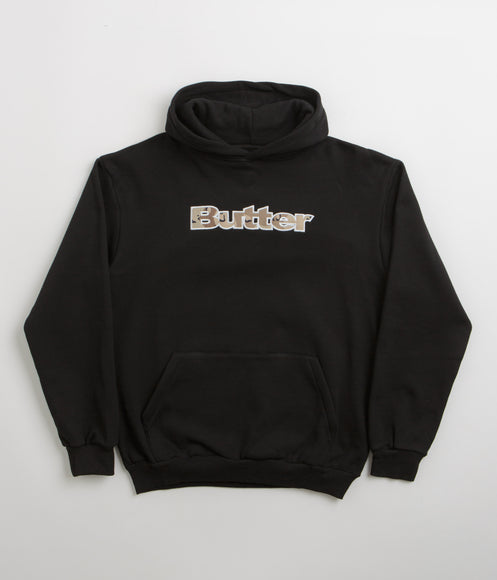 Butter Goods Logo Camo Applique Hoodie - Black