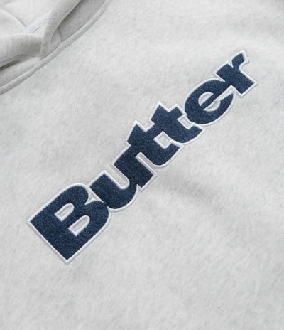 Butter Goods Logo Denim Applique Hoodie - Ash