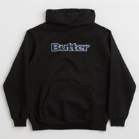 Butter Goods Logo Denim Applique Hoodie - Black thumbnail