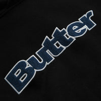 Butter Goods Logo Denim Applique Hoodie - Black thumbnail