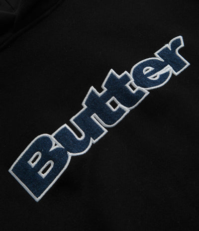 Butter Goods Logo Denim Applique Hoodie - Black