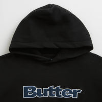 Butter Goods Logo Denim Applique Hoodie - Black thumbnail