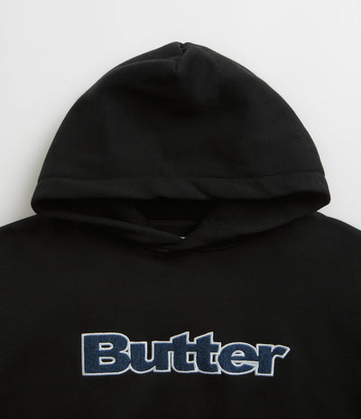 Butter Goods Logo Denim Applique Hoodie - Black