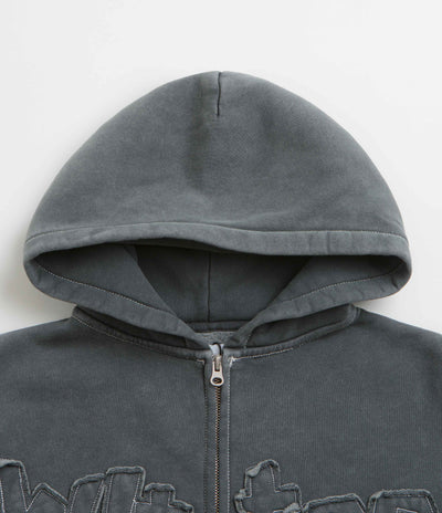 Butter Goods Mineral Wash Zip-Thru Hoodie - Charcoal