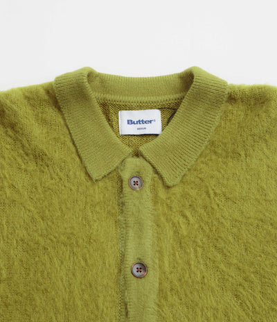 Butter Goods Mohair Button Up Knitted Shirt - Moss