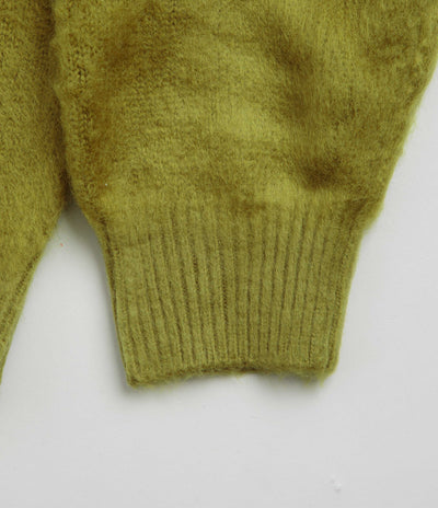 Butter Goods Mohair Button Up Knitted Shirt - Moss