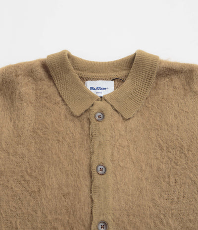 Butter Goods Mohair Button Up Knitted Shirt - Tan