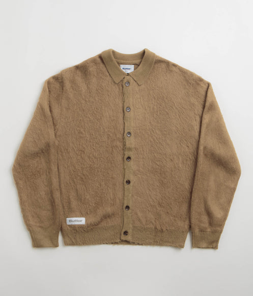 Butter Goods Mohair Button Up Knitted Shirt - Tan