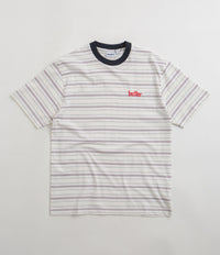 Butter Goods Park Stripe T-Shirt - White / Slate / Sand