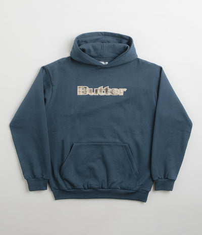 Butter Goods Plaid Applique Hoodie - Slate Blue