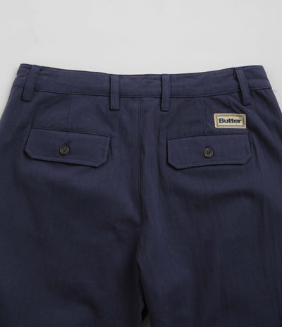 Butter Goods Pleated Trousers - Navy