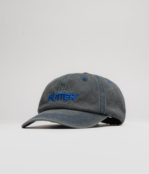 Butter Goods Rounded Logo Cap - Washed Black / Blue