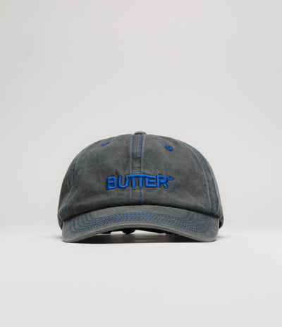 Butter Goods Rounded Logo Cap - Washed Black / Blue