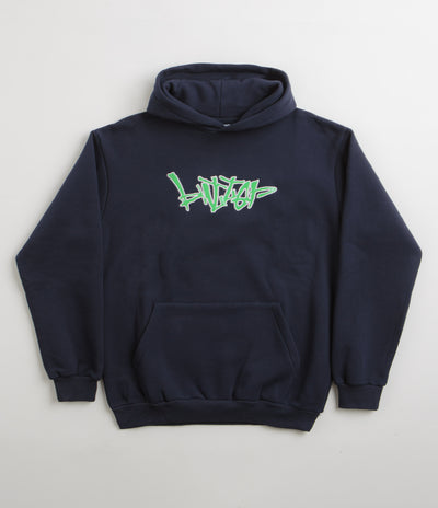 Butter Goods Scratch Applique Hoodie - Deep Navy