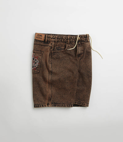 Butter Goods Spider Denim Shorts - Acid Brown