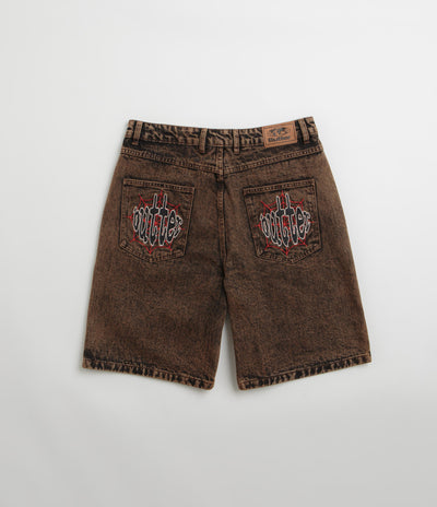 Butter Goods Spider Denim Shorts - Acid Brown