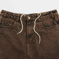 Butter Goods Spider Denim Shorts - Acid Brown thumbnail