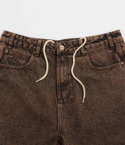 Butter Goods Spider Denim Shorts - Acid Brown