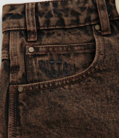 Butter Goods Spider Denim Shorts - Acid Brown