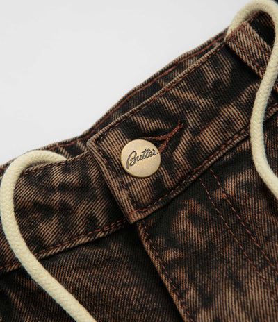 Butter Goods Spider Denim Shorts - Acid Brown