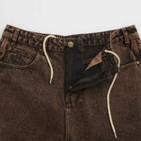 Butter Goods Spider Denim Shorts - Acid Brown thumbnail