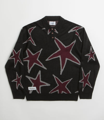 Butter Goods Star Polo Knit Sweatshirt - Black