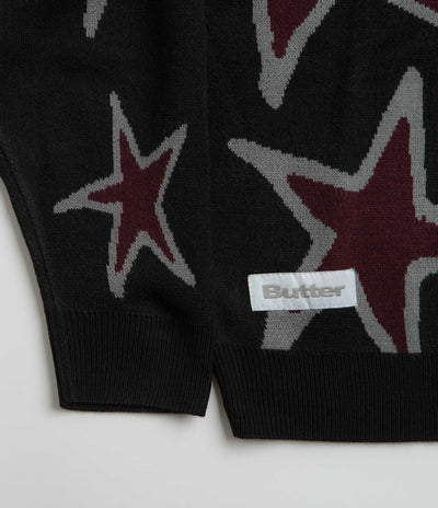 Butter Goods Star Polo Knit Sweatshirt - Black