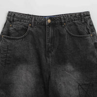 Butter Goods Stitch Denim Shorts - Distressed Grey thumbnail