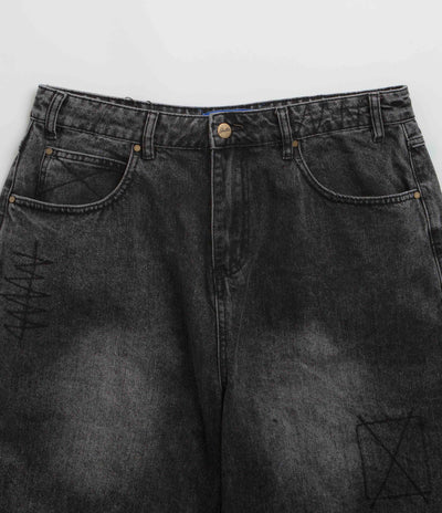 Butter Goods Stitch Denim Shorts - Distressed Grey