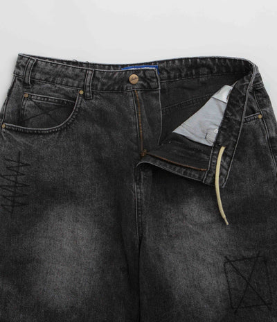 Butter Goods Stitch Denim Shorts - Distressed Grey