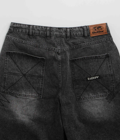 Butter Goods Stitch Denim Shorts - Distressed Grey