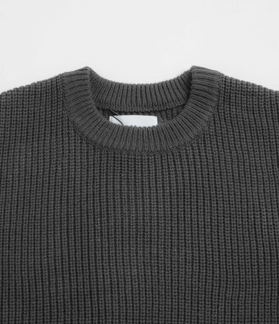 Butter Goods Stripe Knitted Sweatshirt - Charcoal