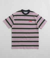 Butter Goods Stripe T-Shirt - Black / Berry