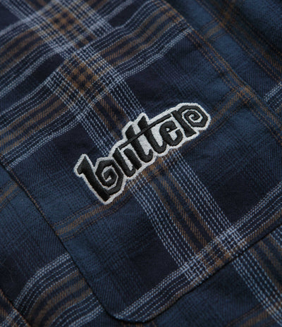 Butter Goods Swirl Plaid Shirt - Navy / White