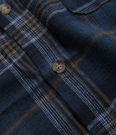 Butter Goods Swirl Plaid Shirt - Navy / White