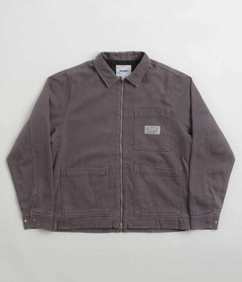 Butter Goods Washed Zip Up Jacket - Dusk