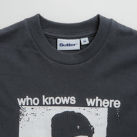 Butter Goods Who Knows T-Shirt - Charcoal thumbnail