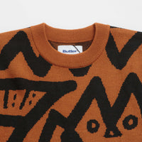 Butter Goods x Blue Note Afro Cuban Knitted Sweatshirt - Rust thumbnail