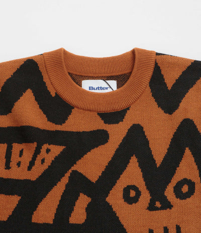 Butter Goods x Blue Note Afro Cuban Knitted Sweatshirt - Rust