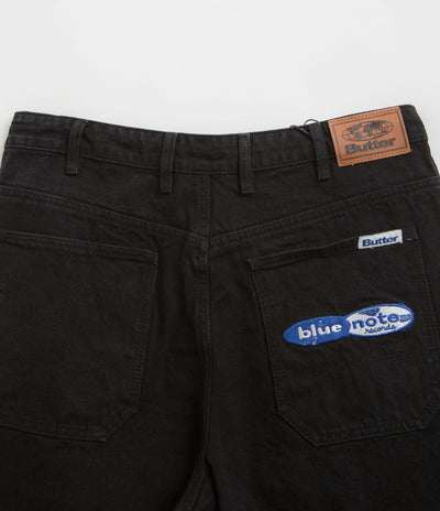 Butter Goods x Blue Note Pleated Denim Shorts - Washed Black