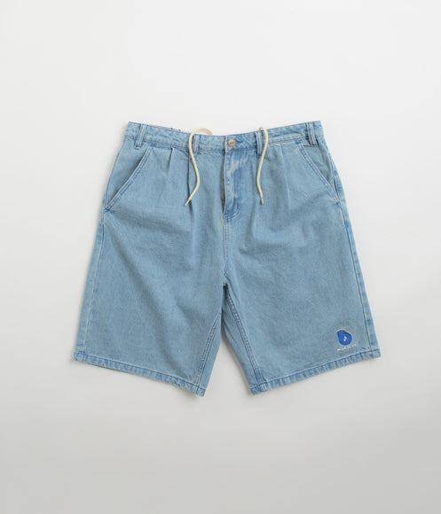 Butter Goods x Blue Note Pleated Denim Shorts - Washed Indigo