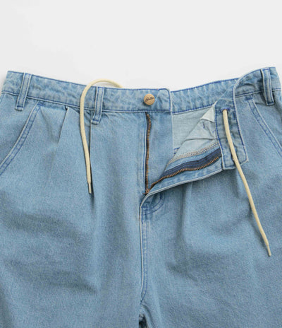 Butter Goods x Blue Note Pleated Denim Shorts - Washed Indigo