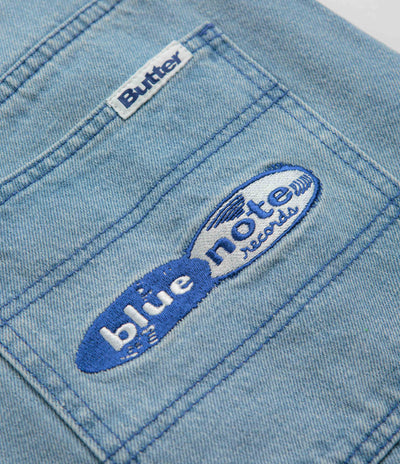 Butter Goods x Blue Note Pleated Denim Shorts - Washed Indigo