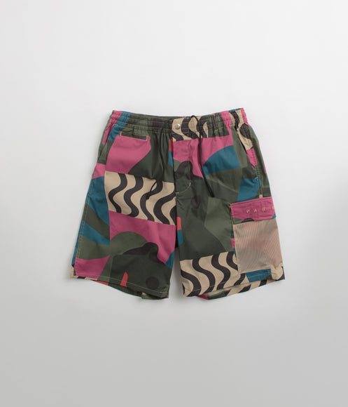 by Parra Distorted Camo Shorts - Pink