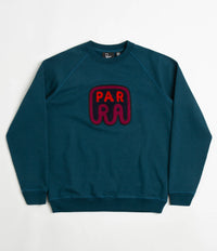 by Parra Fast Food Logo Crewneck Sweatshirt - Deep Sea Green