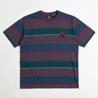 by Parra Fast Food Logo Striped T-Shirt - Aubergine thumbnail