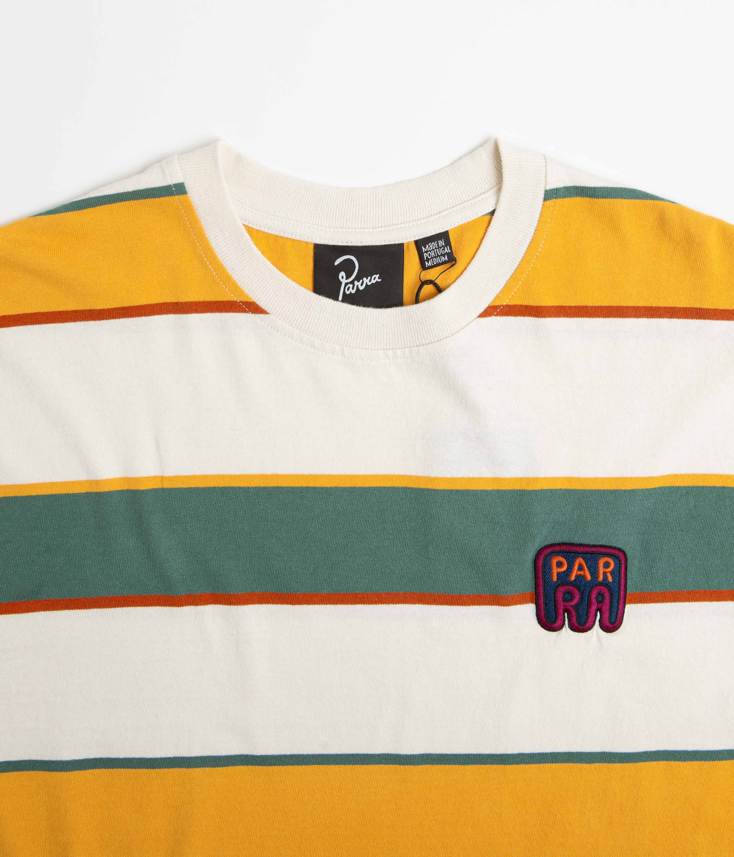 by Parra Fast Food Logo Striped T-Shirt - Burned Yellow | Flatspot