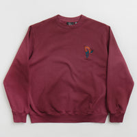 by Parra Fire Lemon Crewneck Sweatshirt - Washed Beet Red thumbnail