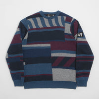 by Parra Patched Your Work Knitted Sweatshirt - Blue thumbnail